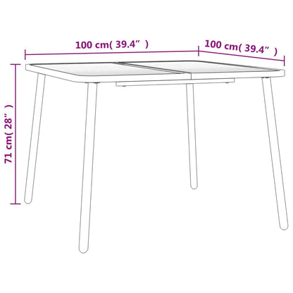 Tavolo da Giardino Antracite 100x100x71 cm Acciaio | homemem39