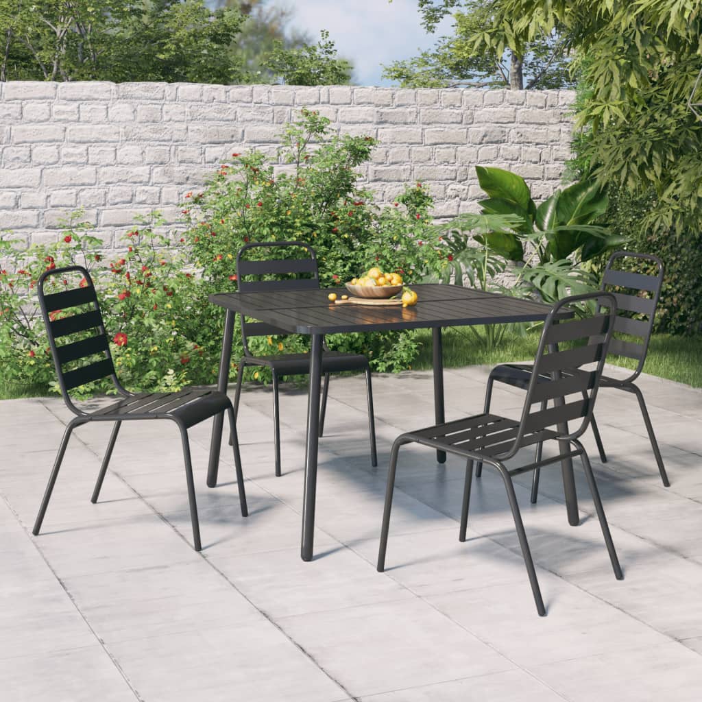 Tavolo da Giardino Antracite 100x100x71 cm Acciaio | homemem39