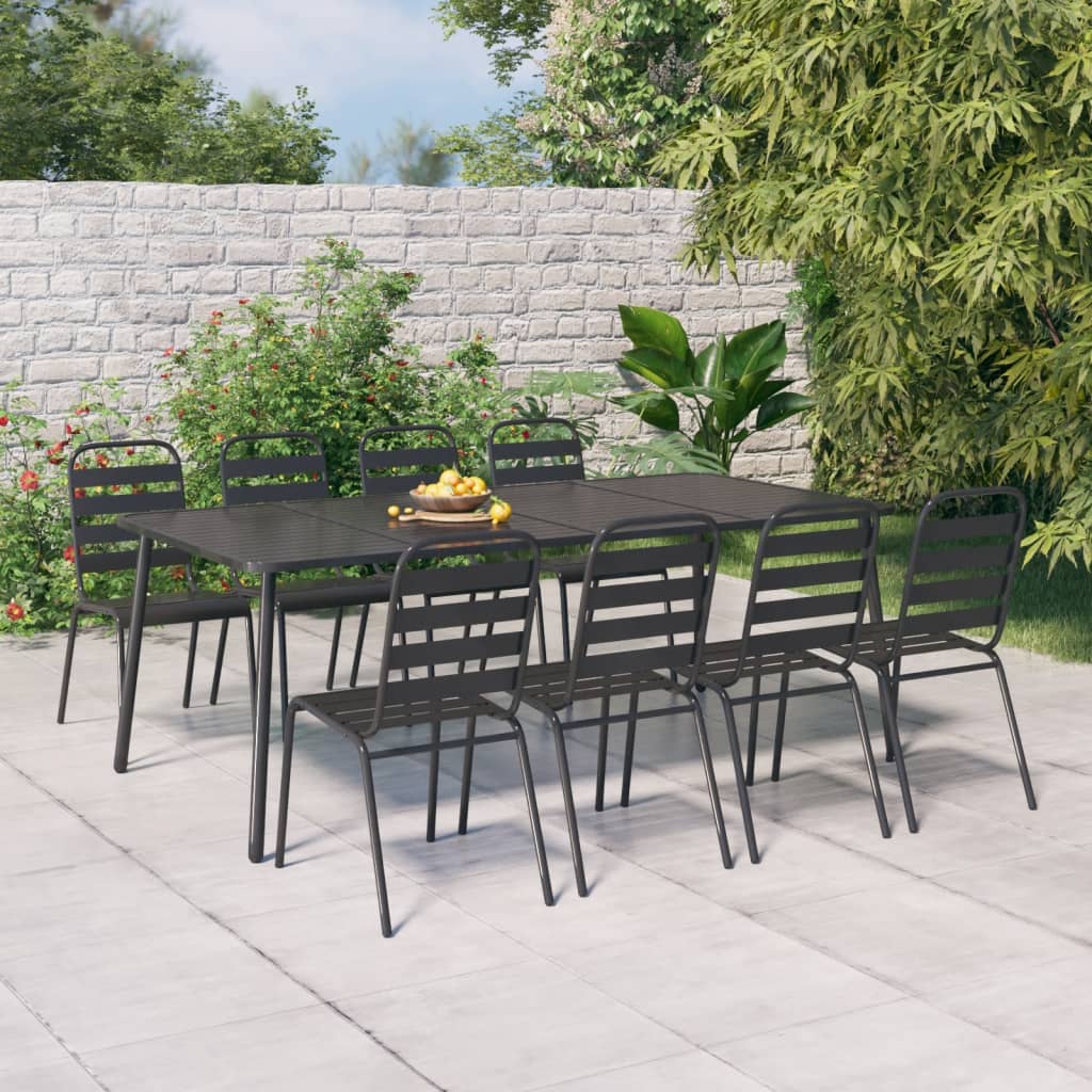 Tavolo da Giardino Antracite 200x100x71 cm Acciaio | homemem39