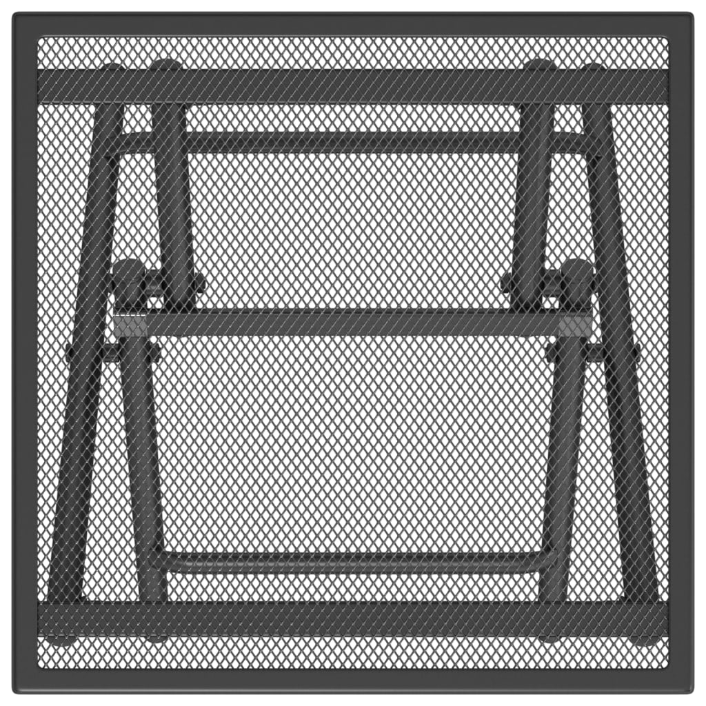 Tavolo da Giardino Pieghevole Antracite 38x38x38cm Rete Acciaio | homemem39
