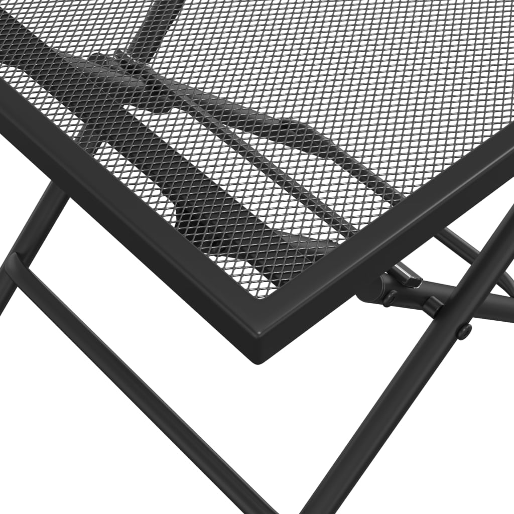 Tavolo da Giardino Pieghevole Antracite 38x38x38cm Rete Acciaio | homemem39