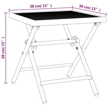 Tavolo da Giardino Pieghevole Antracite 38x38x38cm Rete Acciaio | homemem39
