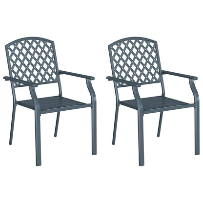 Sedia da Giardino 2 pcs Antracite 56 x 65 x 89 cm Acciaio