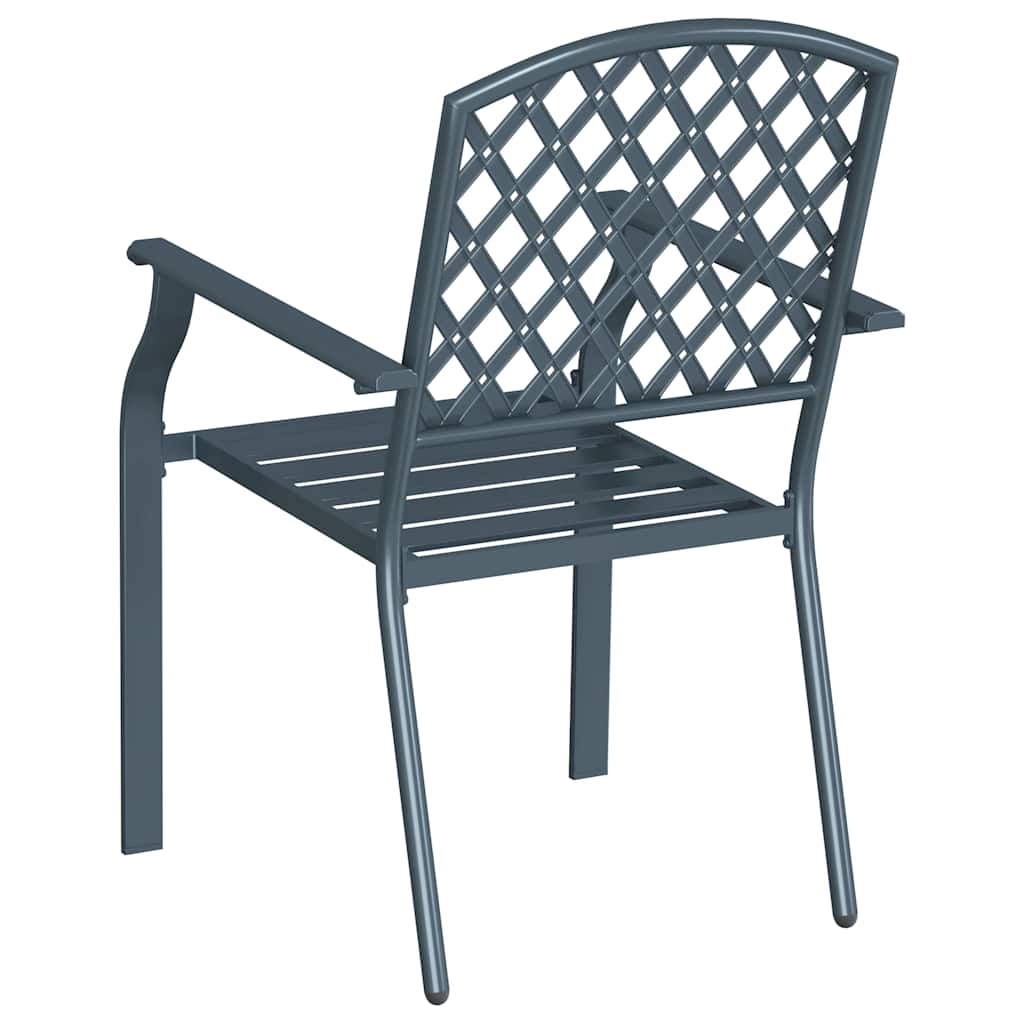 Sedia da Giardino 2 pcs Antracite 56 x 65 x 89 cm Acciaio