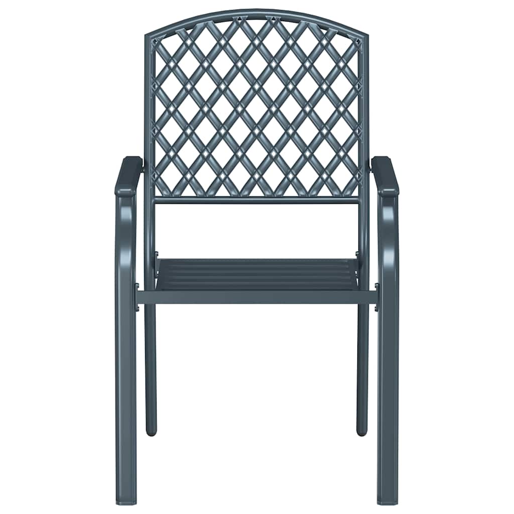 Sedia da Giardino 2 pcs Antracite 56 x 65 x 89 cm Acciaio
