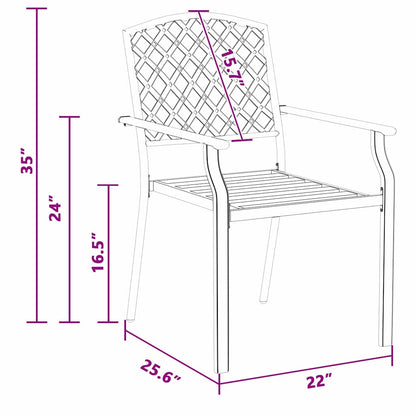 Sedia da Giardino 2 pcs Antracite 56 x 65 x 89 cm Acciaio