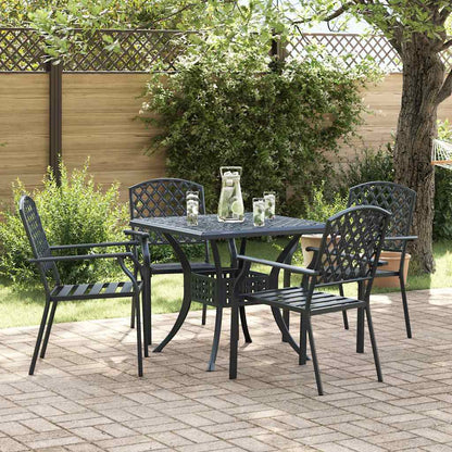 Sedia da Giardino 4 pcs Antracite 56 x 65 x 89 cm Acciaio