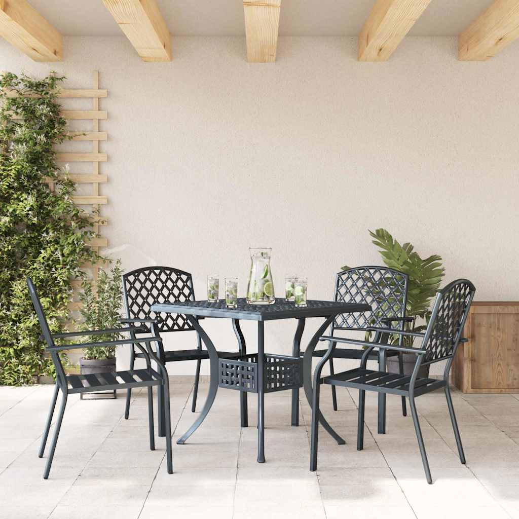 Sedia da Giardino 4 pcs Antracite 56 x 65 x 89 cm Acciaio