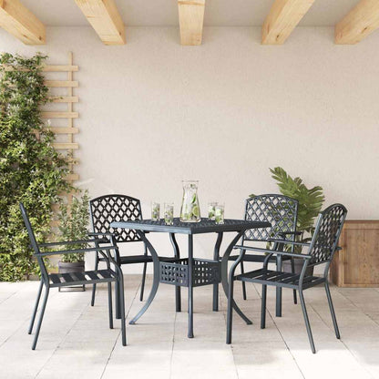 Sedia da Giardino 4 pcs Antracite 56 x 65 x 89 cm Acciaio