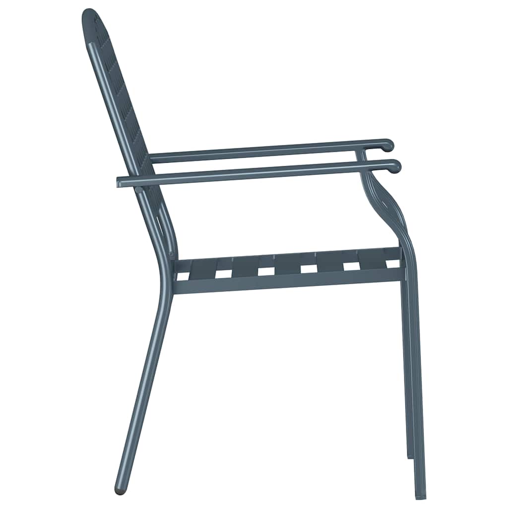 Sedia da Giardino 4 pcs Antracite 56 x 65 x 89 cm Acciaio
