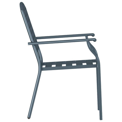 Sedia da Giardino 4 pcs Antracite 56 x 65 x 89 cm Acciaio