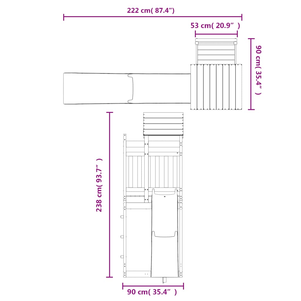 Set da Gioco da Esterno in Legno di Pino Impregnato | homemem39