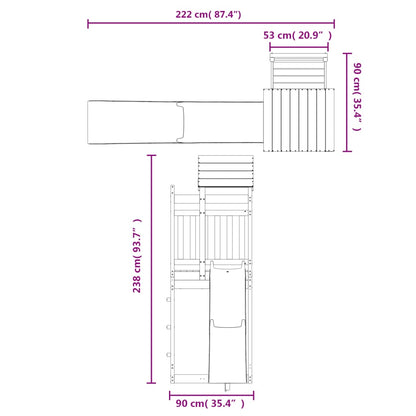 Set da Gioco da Esterno in Legno di Pino Impregnato | homemem39
