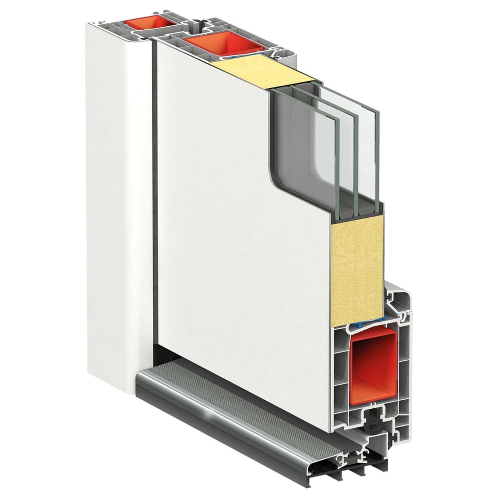 Porta Ingresso Bianca 100x200 cm in Alluminio e PVC - homemem39