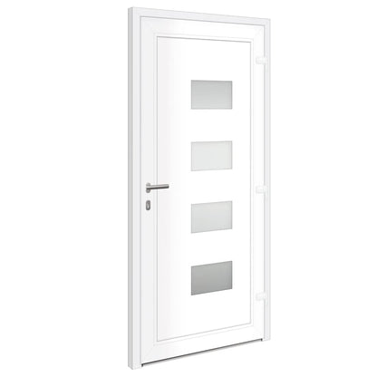 Porta Ingresso Bianca 100x210 cm in Alluminio e PVC - homemem39