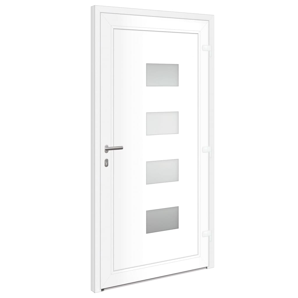 Porta Ingresso Bianca 110x210 cm in Alluminio e PVC - homemem39