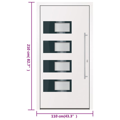 Porta Ingresso Bianca 110x210 cm in Alluminio e PVC - homemem39