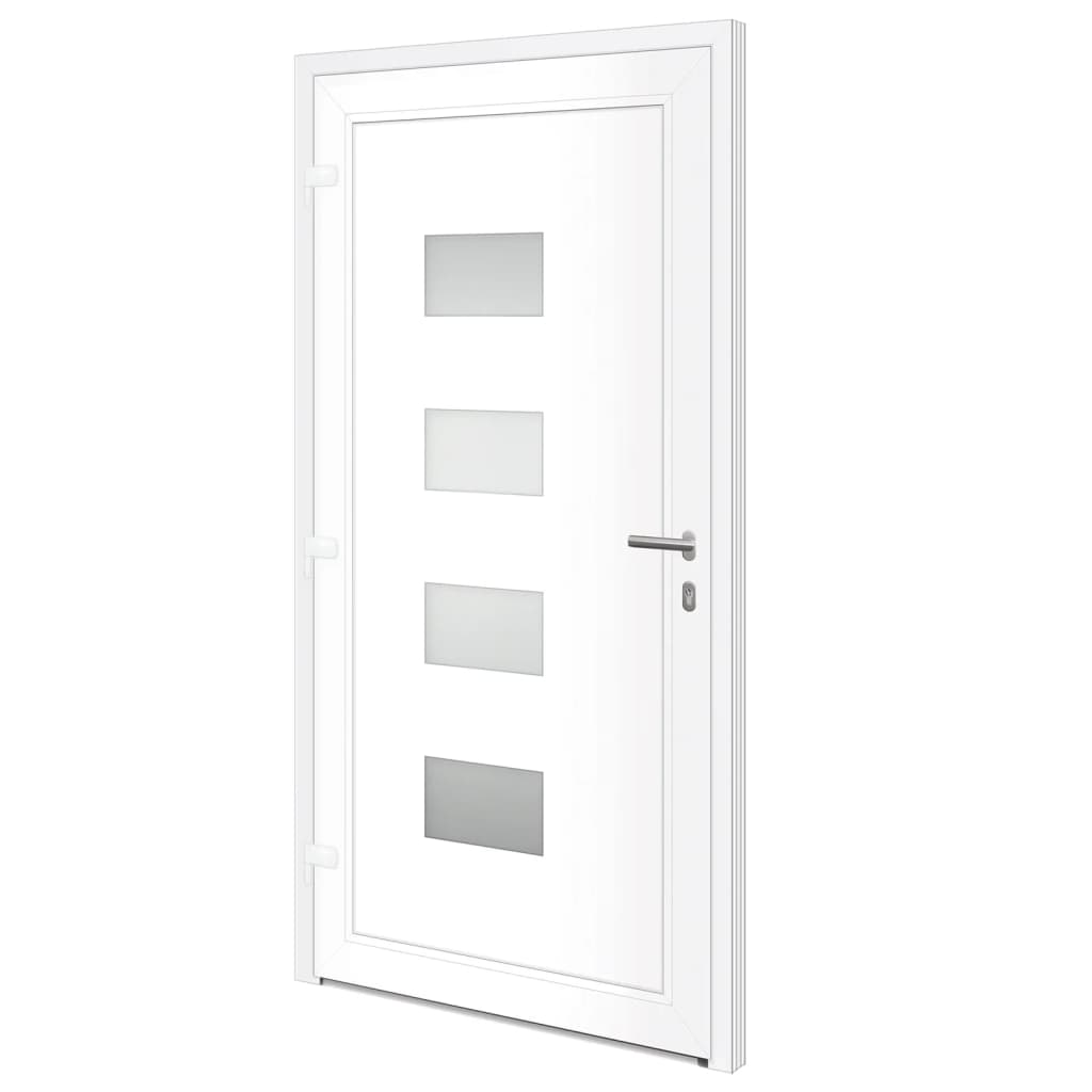 Porta Ingresso Bianca 100x200 cm in Alluminio e PVC | homemem39