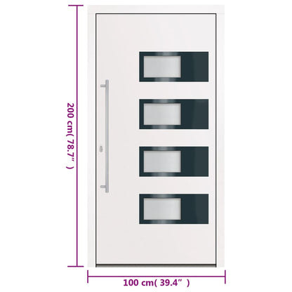 Porta Ingresso Bianca 100x200 cm in Alluminio e PVC | homemem39