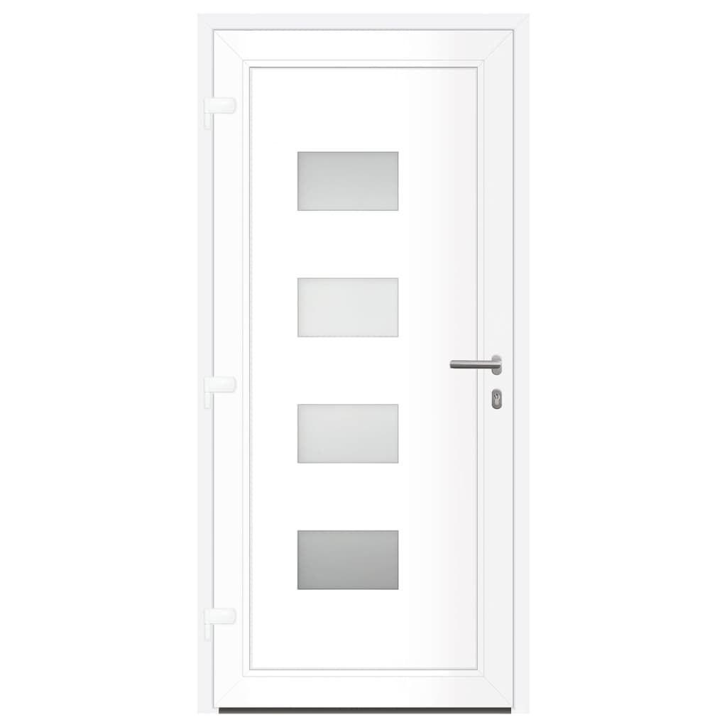 Porta Ingresso Bianca 100x210 cm in Alluminio e PVC - homemem39