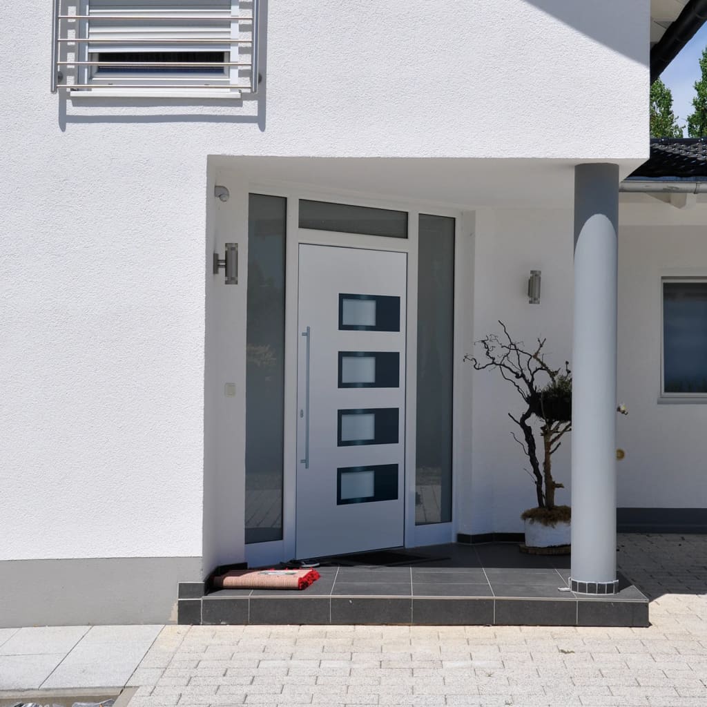 Porta Ingresso Bianca 100x210 cm in Alluminio e PVC - homemem39
