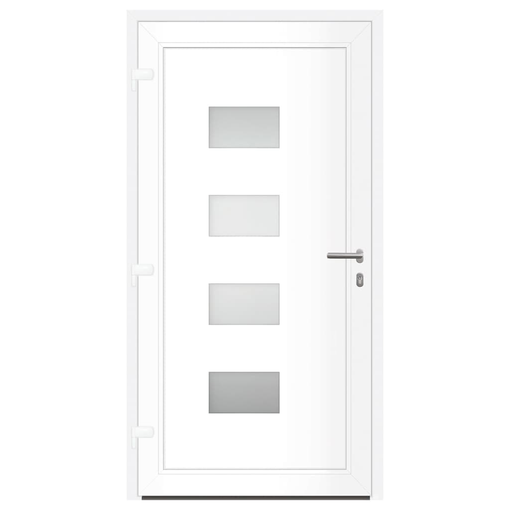 Porta Ingresso Bianca 110x210 cm in Alluminio e PVC - homemem39