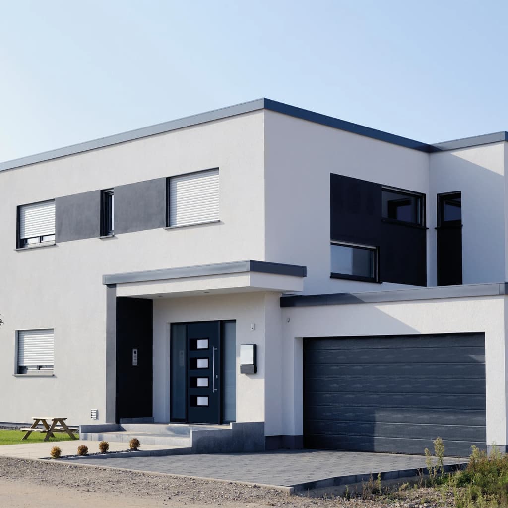 Porta Ingresso Antracite 100x210 cm in Alluminio e PVC | homemem39