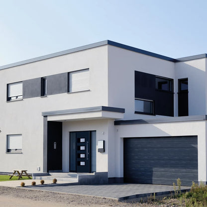 Porta Ingresso Antracite 100x210 cm in Alluminio e PVC | homemem39