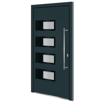 Porta Ingresso Antracite 110x210 cm in Alluminio e PVC | homemem39