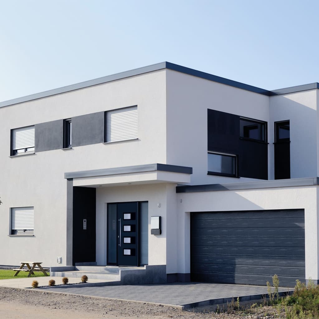 Porta Ingresso Antracite 100x200 cm in Alluminio e PVC | homemem39