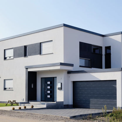 Porta Ingresso Antracite 100x200 cm in Alluminio e PVC | homemem39