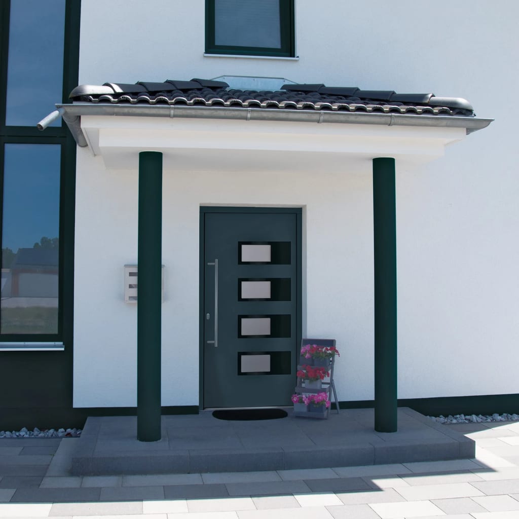 Porta Ingresso Antracite 100x200 cm in Alluminio e PVC | homemem39