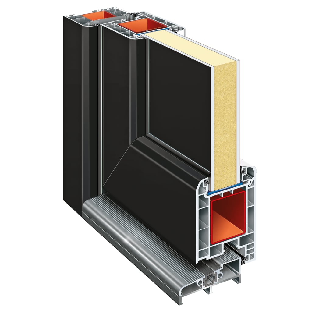 Porta Ingresso Antracite 108x200 cm in PVC - homemem39