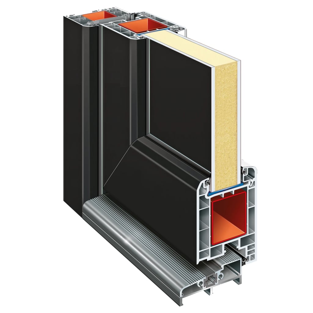 Porta Ingresso Antracite 88x200 cm in PVC - homemem39