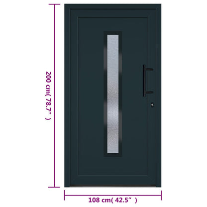 Porta Ingresso Antracite 108x200 cm in PVC - homemem39