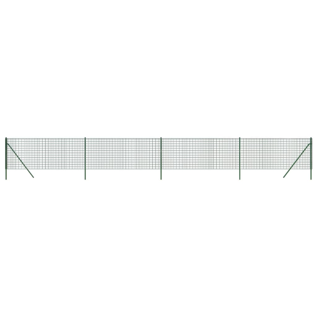 Green Metal Fence 0.8x10 m in Galvanized Steel