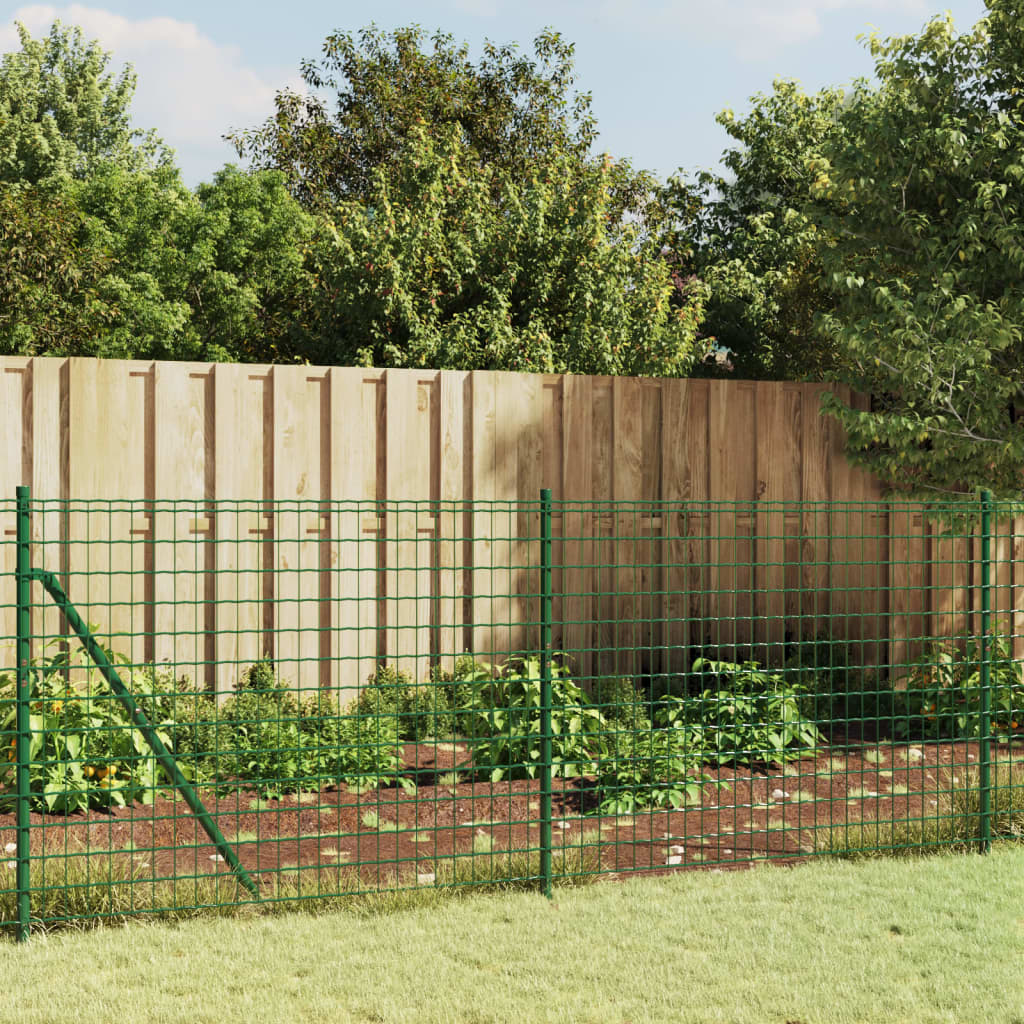 Green Metal Fence 0.8x10 m in Galvanized Steel