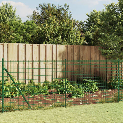 Green Metal Fence 0.8x10 m in Galvanized Steel