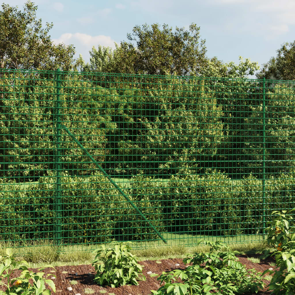 Green Metal Fence 1.4x25 m in Galvanized Steel