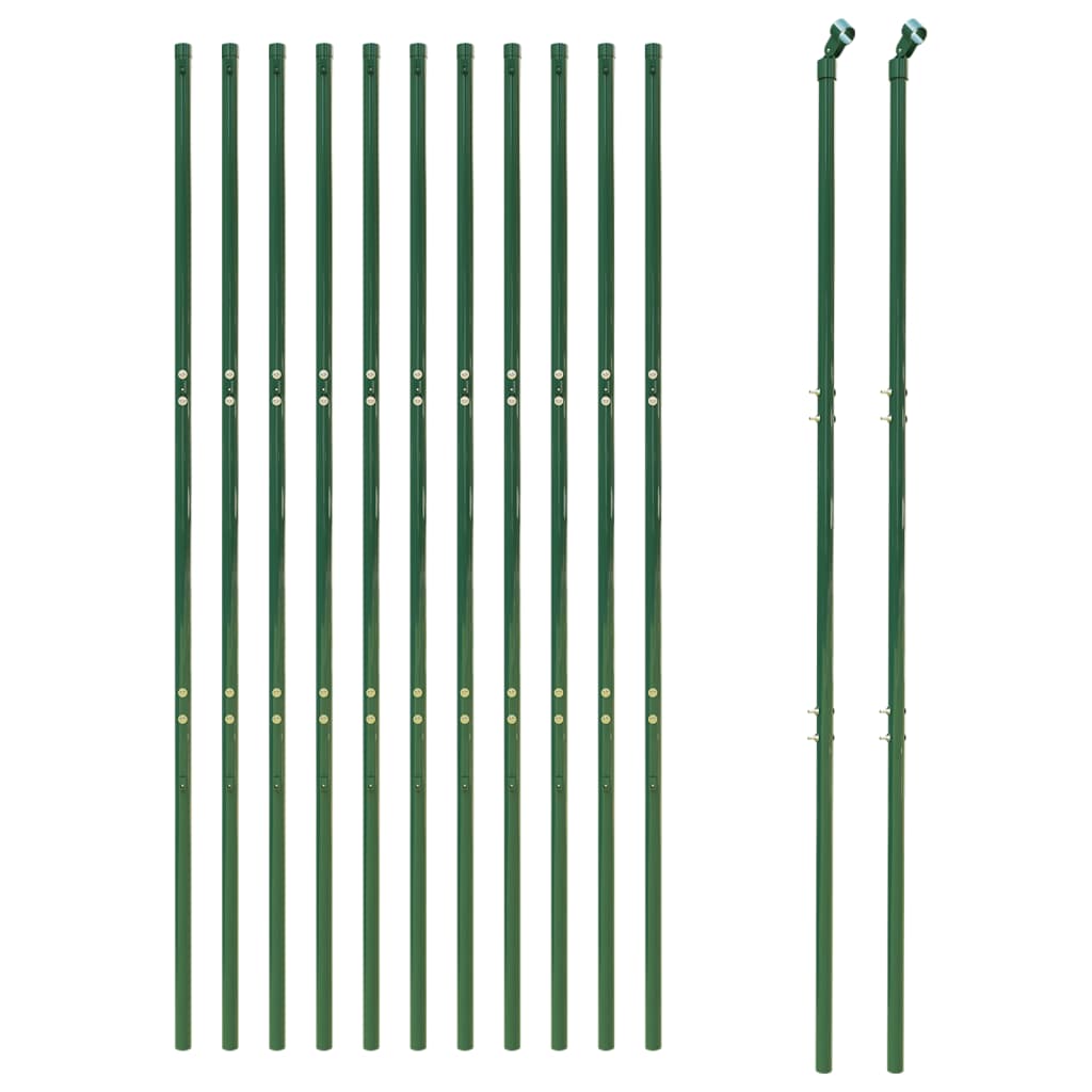 Green Metal Fence 1.4x25 m in Galvanized Steel