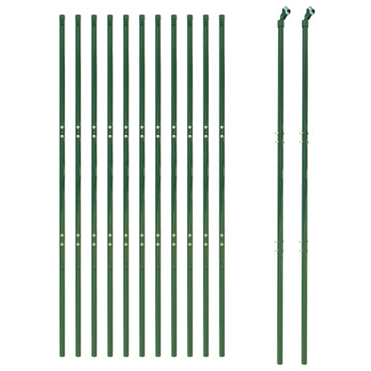 Green Metal Fence 1.4x25 m in Galvanized Steel