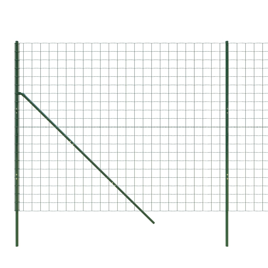 Green Metal Fence 1.4x25 m in Galvanized Steel