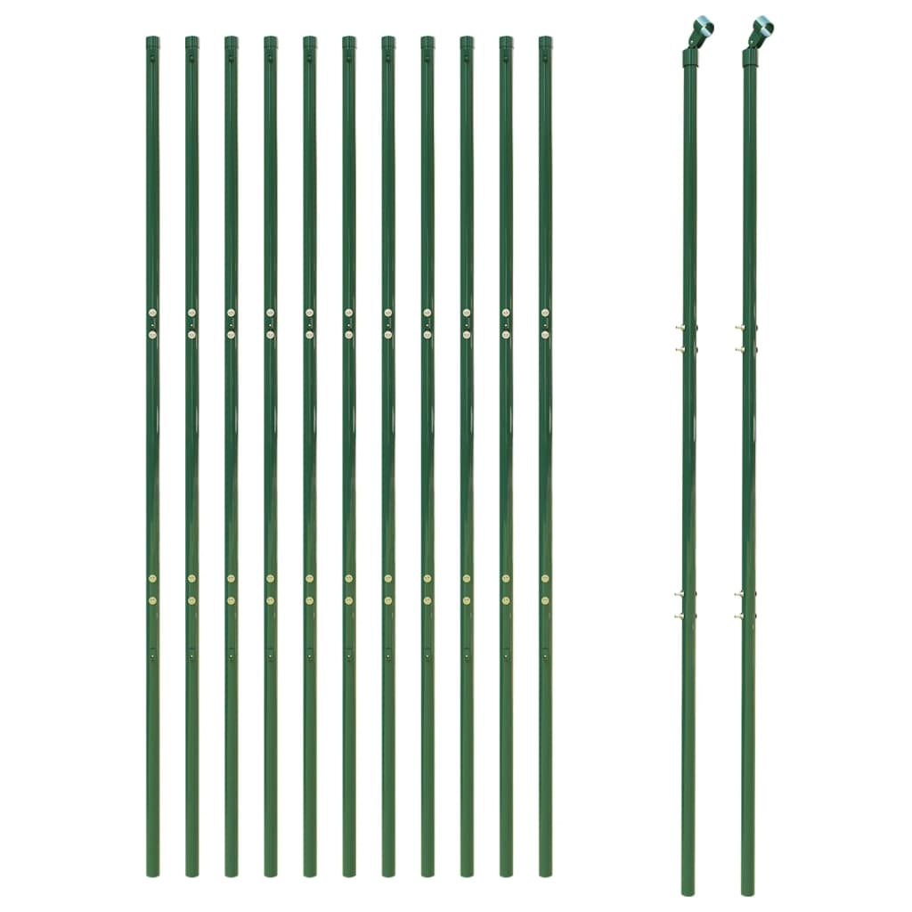 Green Metal Fence 1.6x25 m in Galvanized Steel