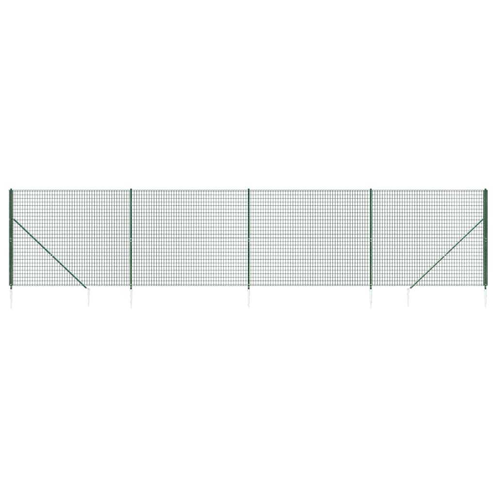 Recinzione Metallica con Picchetti Ancoraggio Verde 2x10 m - homemem39