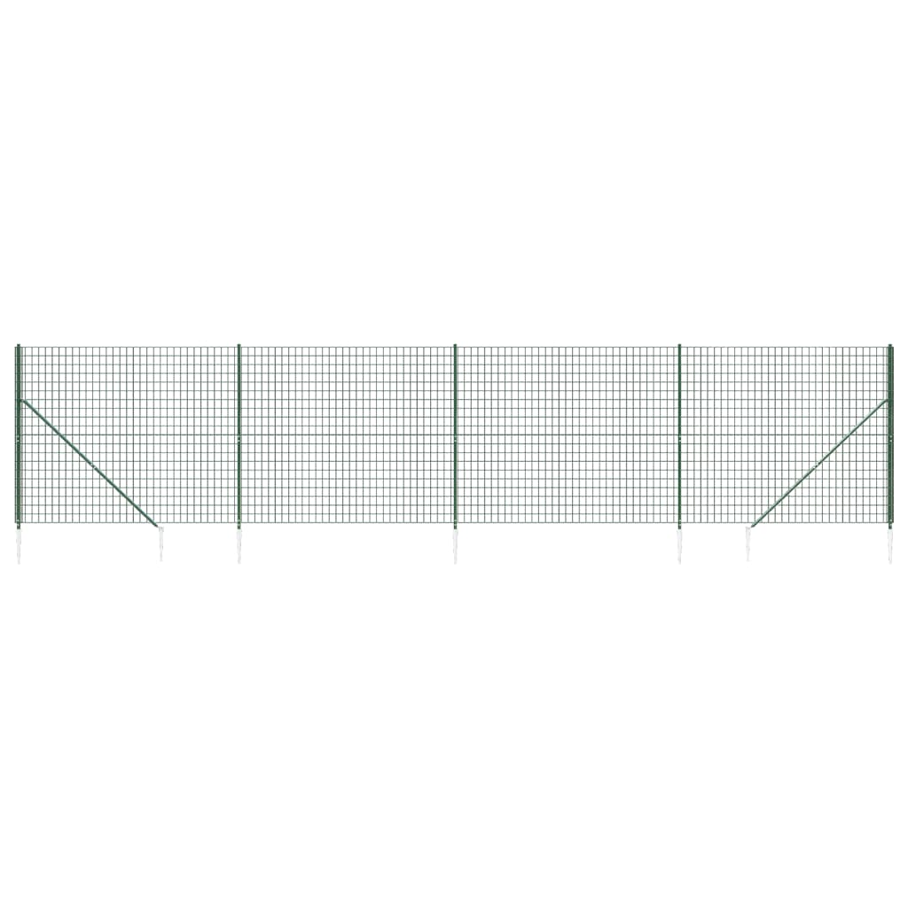 Recinzione Metallica con Picchetti Ancoraggio Verde 2,2x10 m - homemem39