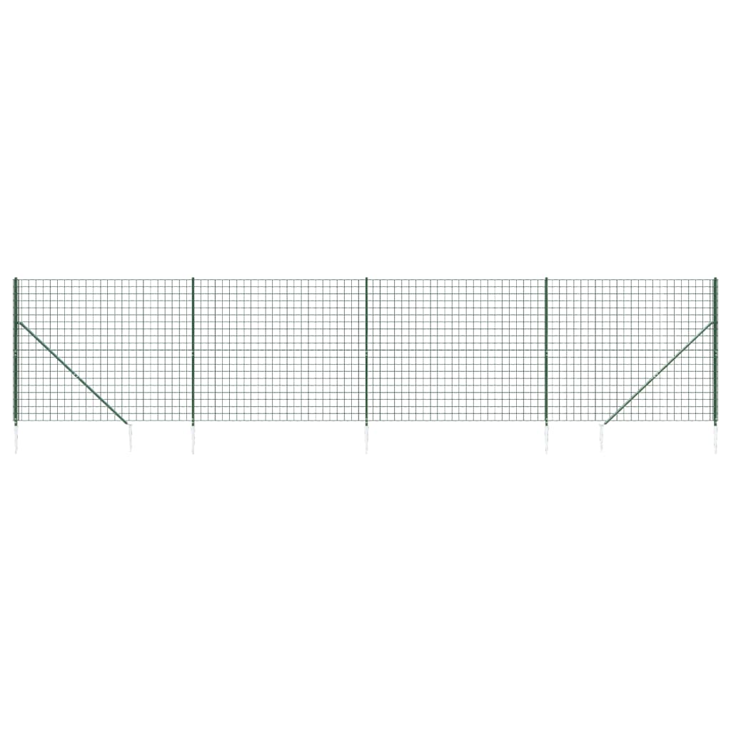 Recinzione Metallica con Picchetti Ancoraggio Verde 2,2x10 m - homemem39