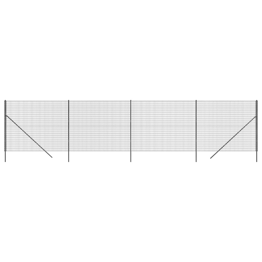 Anthracite Metal Fence 2.2x10 m in Galvanized Steel