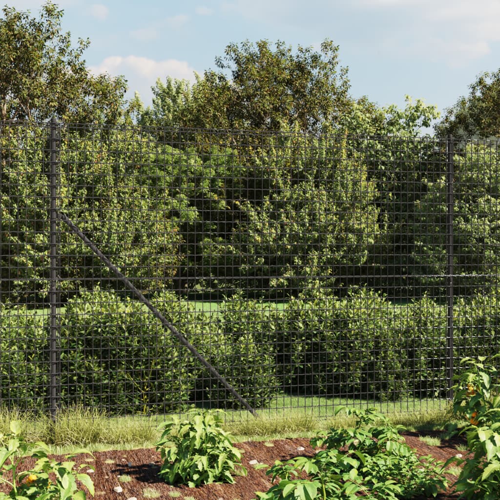 Anthracite Metal Fence 2.2x10 m in Galvanized Steel