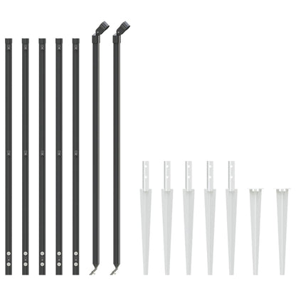 Recinzione Metallica con Picchetti Ancoraggio Antracite 1x10 m | homemem39
