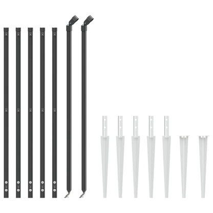 Recinzione Metallica con Picchetti Ancoraggio Antracite 1,1x10m | homemem39